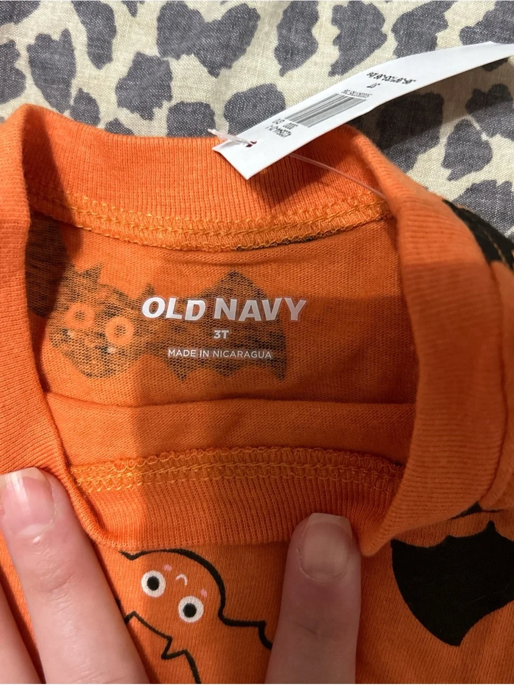 Old Navy Orange Kids Halloween Bat Long-Sleeve Tee